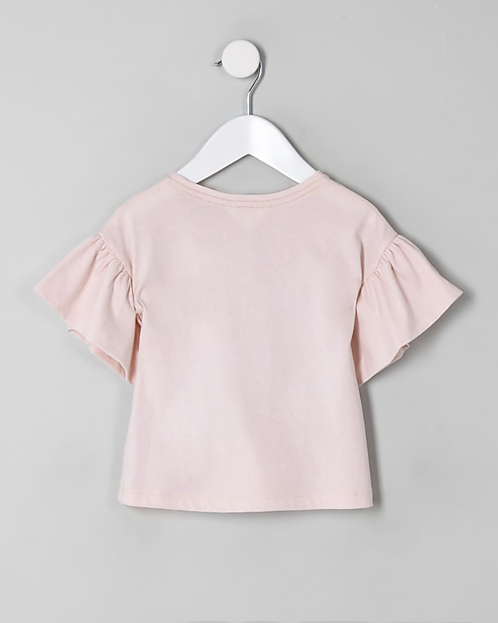 Mini girls pink ‘Unicorn queen’ T-shirt