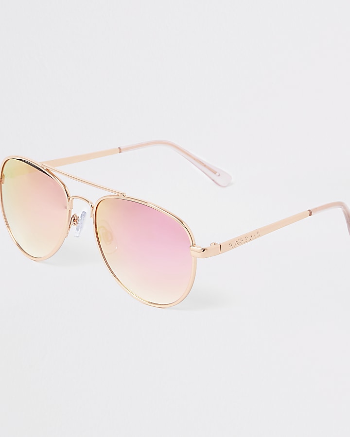 Girls rose gold aviator sunglasses