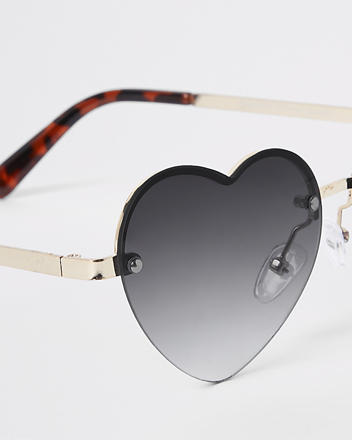 Girls black heart tinted lens sunglasses
