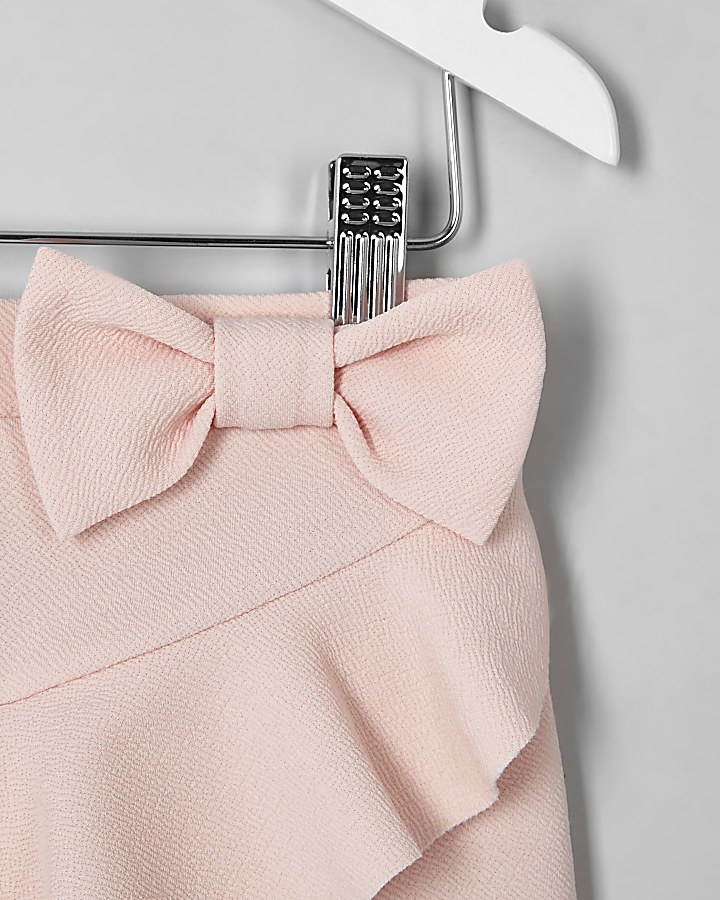 Mini girls pink frill bow skort