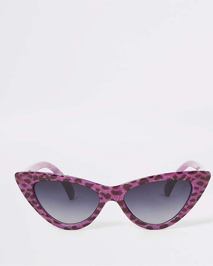 Girls purple leopard cat eye sunglasses