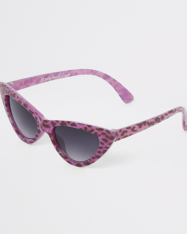 Girls purple leopard cat eye sunglasses