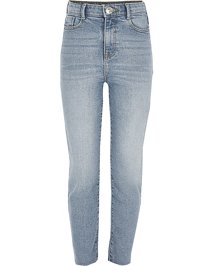 Girls blue straight leg jeans
