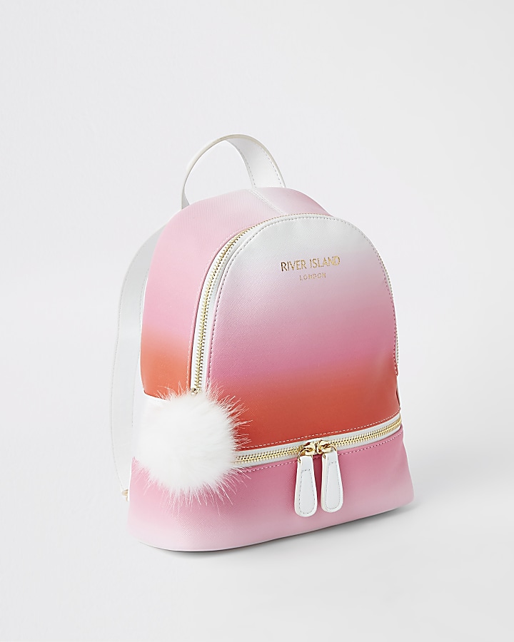 Girls neon pink ombre backpack