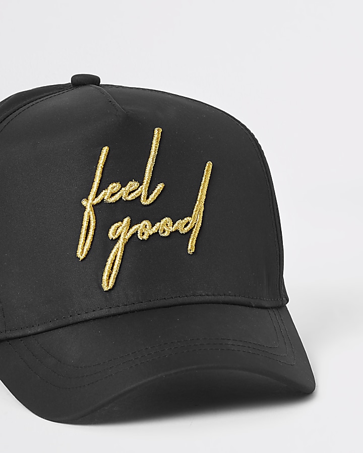 Girls black 'Feel good' cap