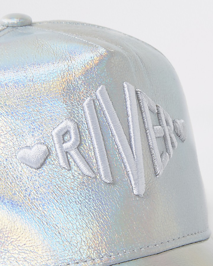Mini girls silver RI holographic cap