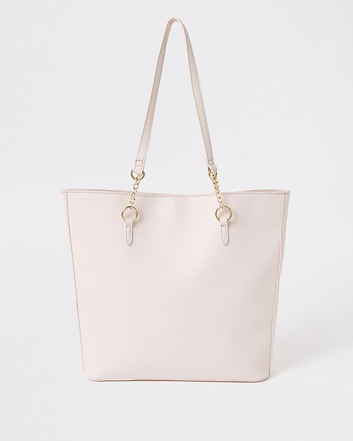 Girls pink RI monogram shopper bag