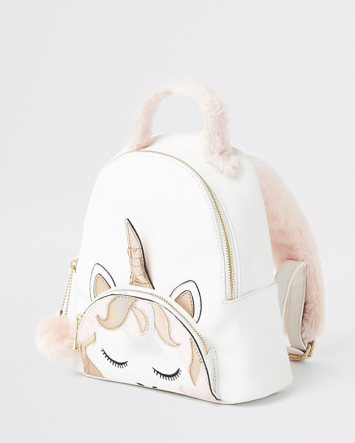 Girls white unicorn backpack