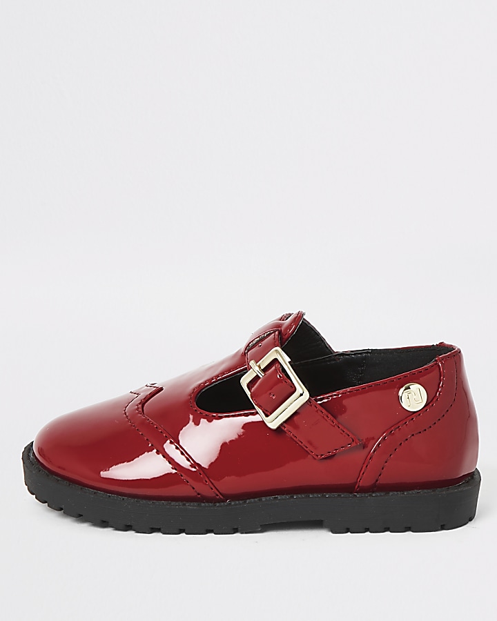 Mini girls red patent shoes