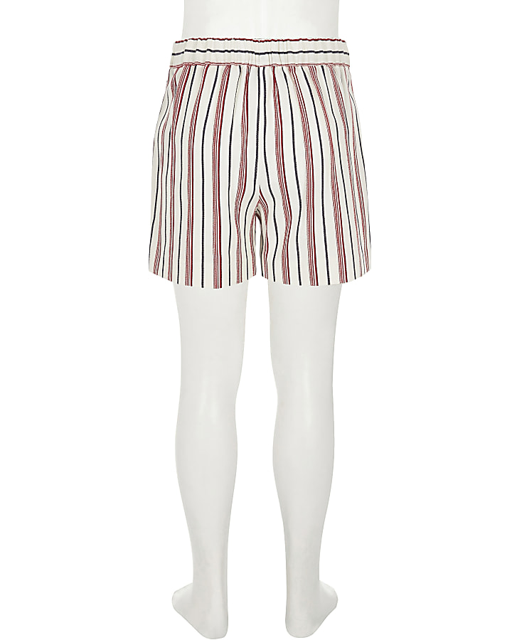 Girls red stripe shorts