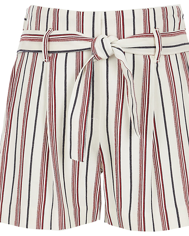 Girls red stripe shorts