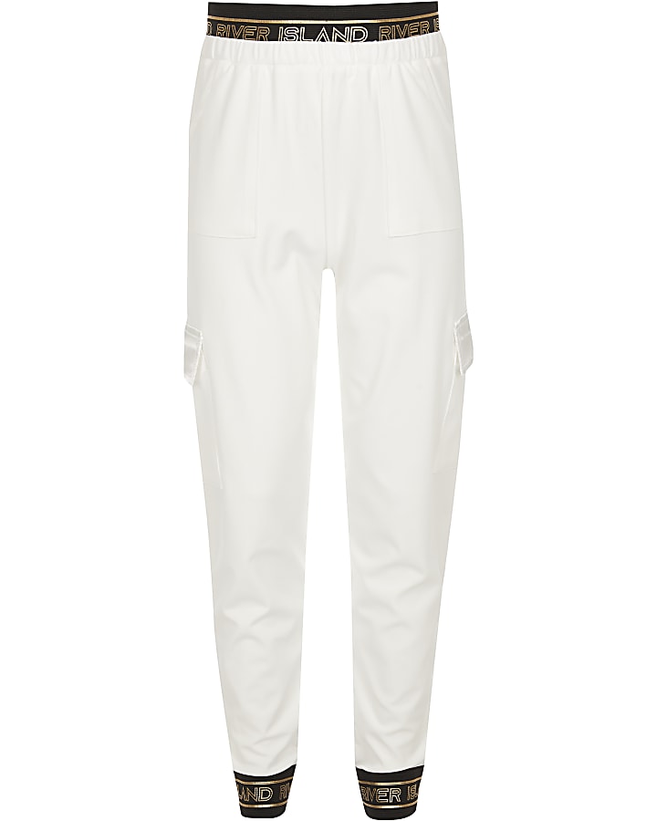 Girls RI Active white utility joggers