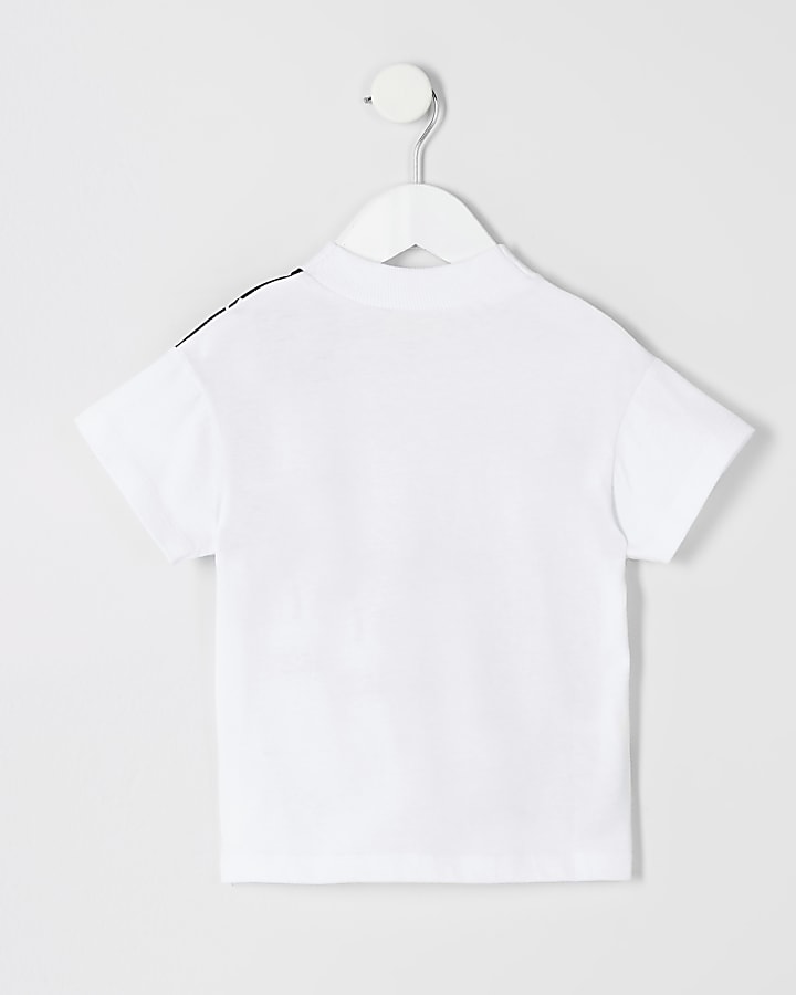 Mini girls white printed jumbo T-shirt