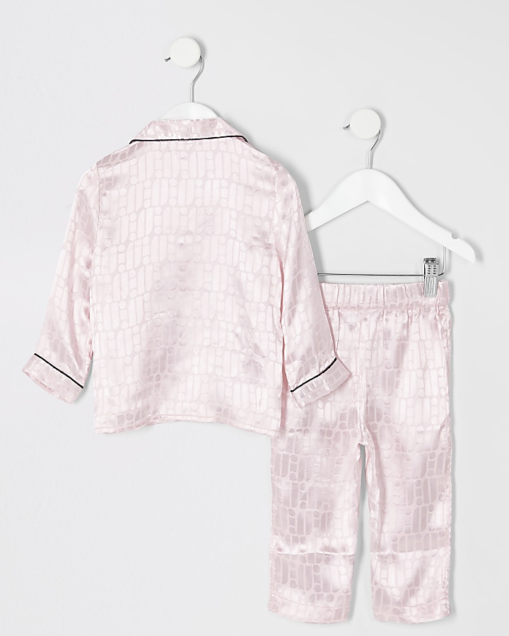Mini girls pink RI monogram pyjamas