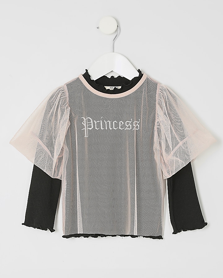 Mini girls 'Princess' mesh top