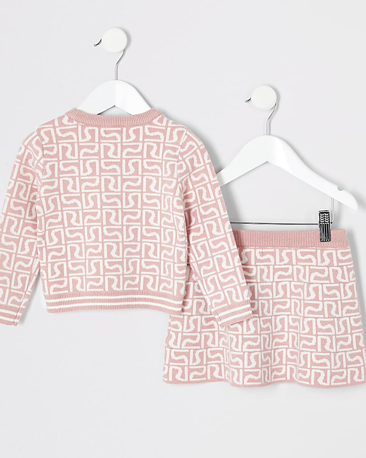 Mini girls pink RI monogram jumper outfit