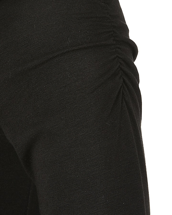 Black puff sleeve bodysuit