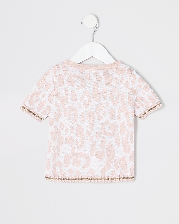 Mini girls pink leopard t-shirt