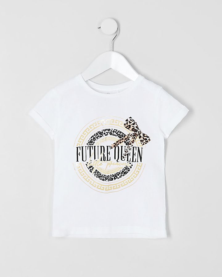 Mini girls white 'Future queen' T-shirt