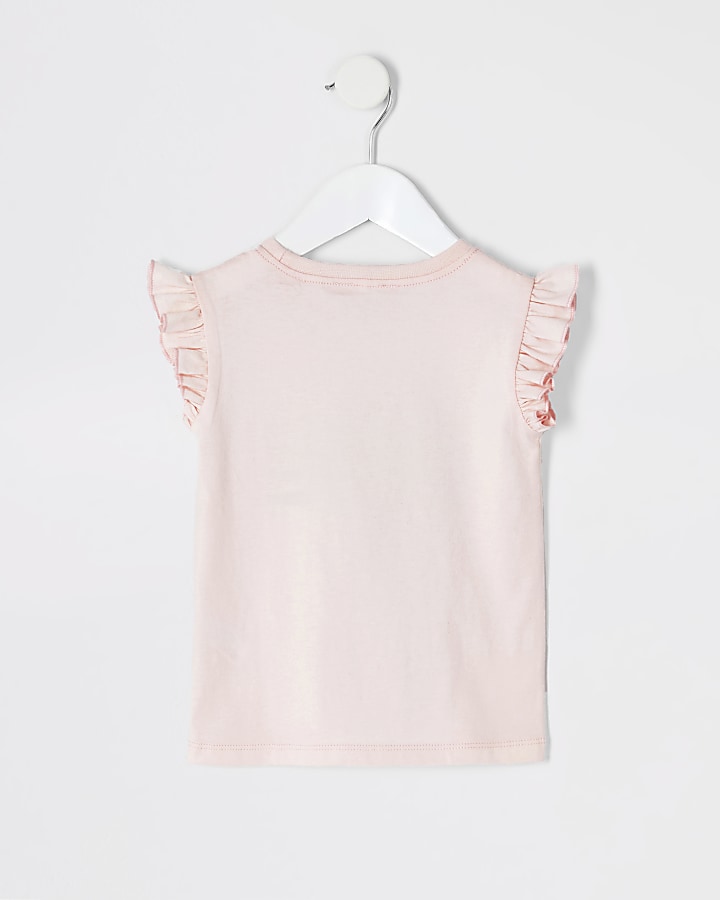 Mini girls pink 'A little bit fierce' T-shirt