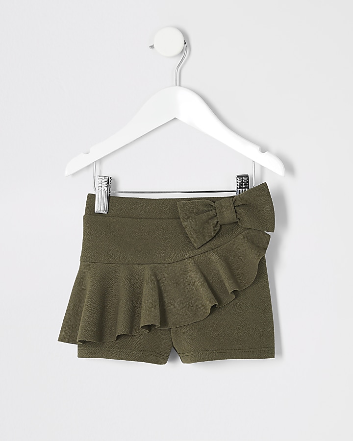 Mini girls khaki frill shorts