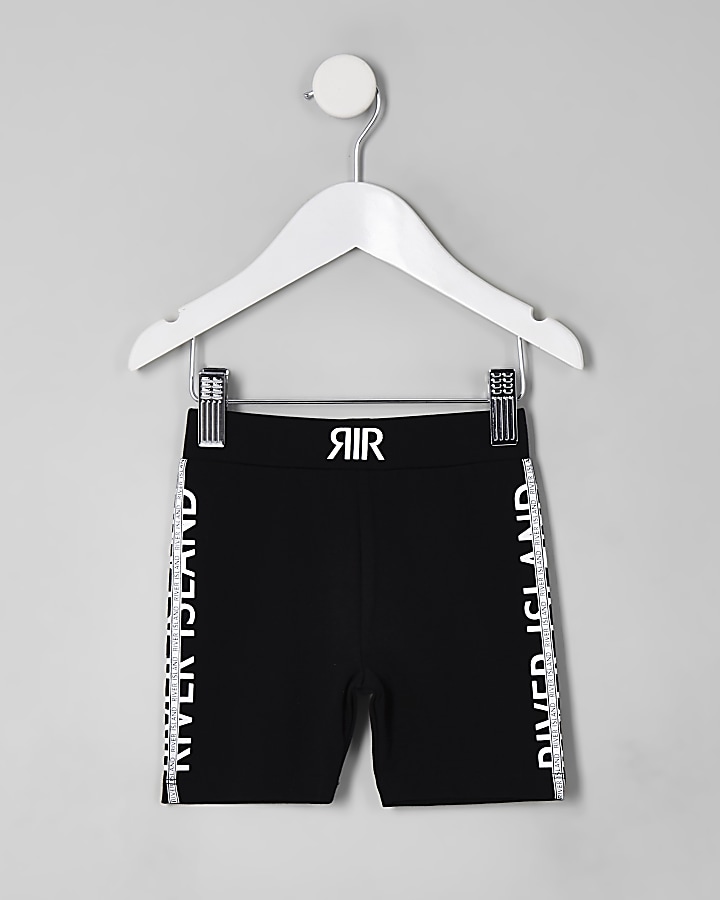 Mini girls black RI cycle shorts