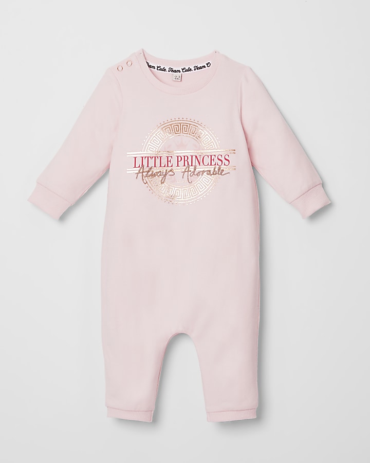 Baby pink 'Little princess' baby grow