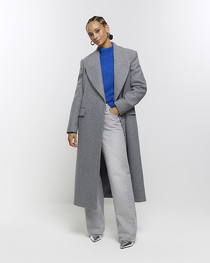 Grey longline shop coat