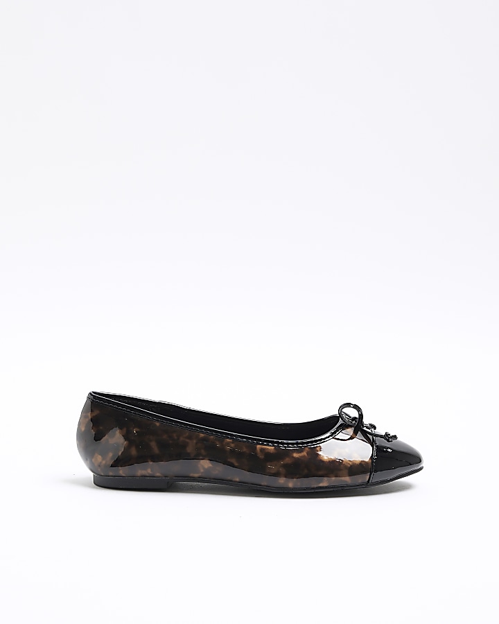 Brown tortoise shell ballet shoes