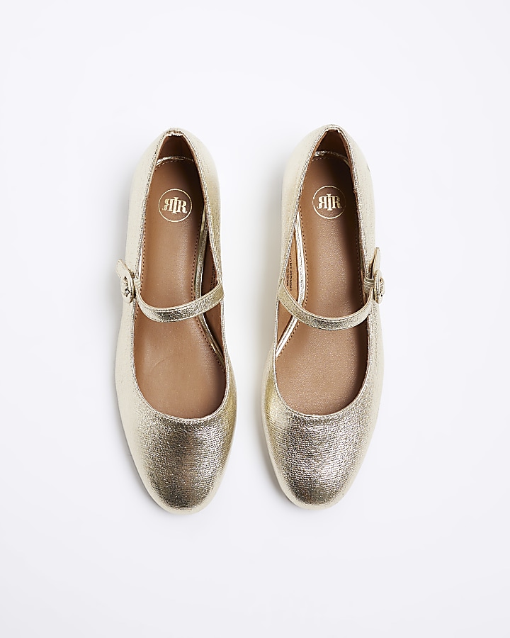 Gold diamante heel mary jane shoes