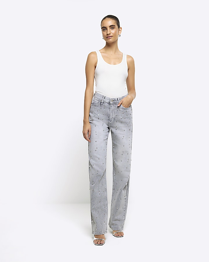 Diamante jeans best sale river island