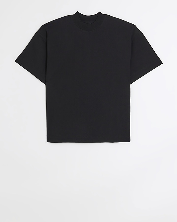 Black high neck t-shirt
