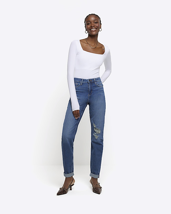 Mom Jeans - High-waisted, Ripped & More