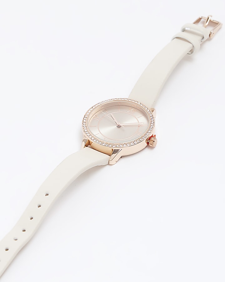 Pink diamante trim watch