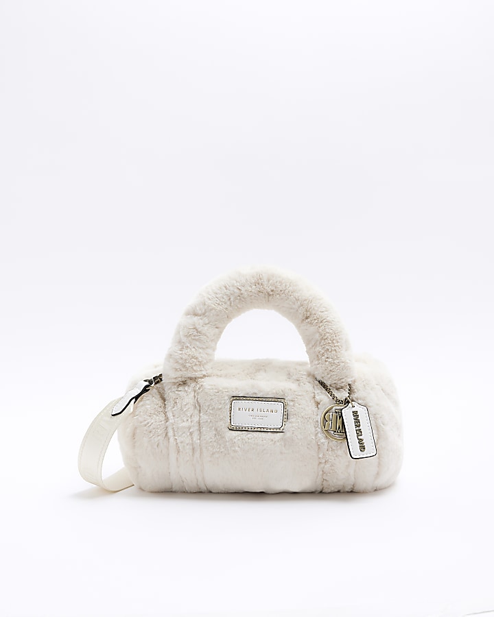 Cream fur online bag