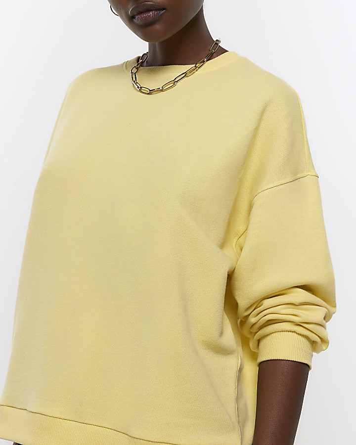 Yellow long sleeve sweatshirt | River Island