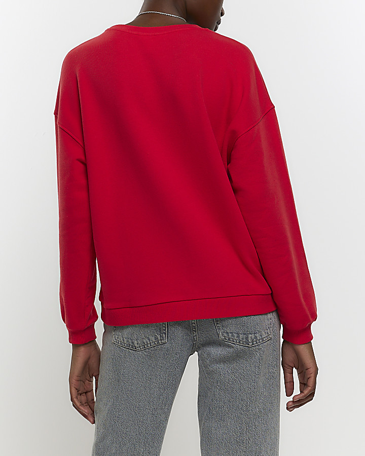 Red long sleeve sweatshirt