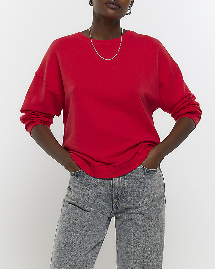 Red long sleeve sweatshirt