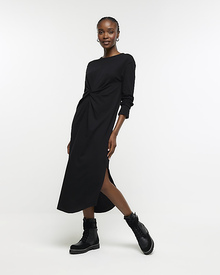 Long sleeve midi 2025 t shirt dress