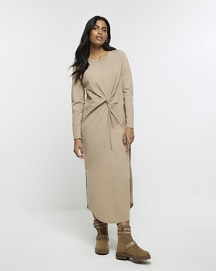 Long sleeve midi store t shirt dress