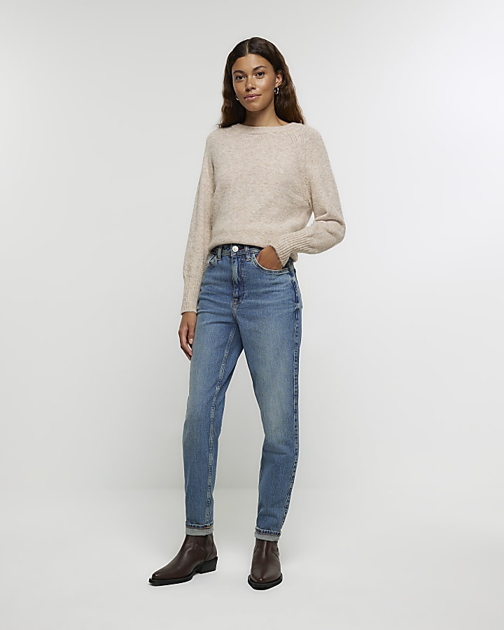 Blue sculpt mom jeans