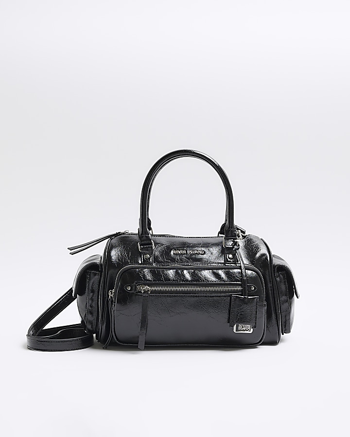 Black shoulder bag river island hot sale