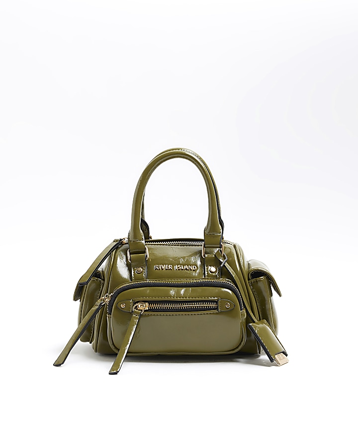 Khaki utility small shoulder bag