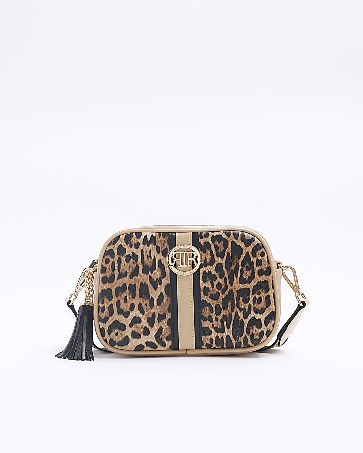 Leopard print shop backpack river island