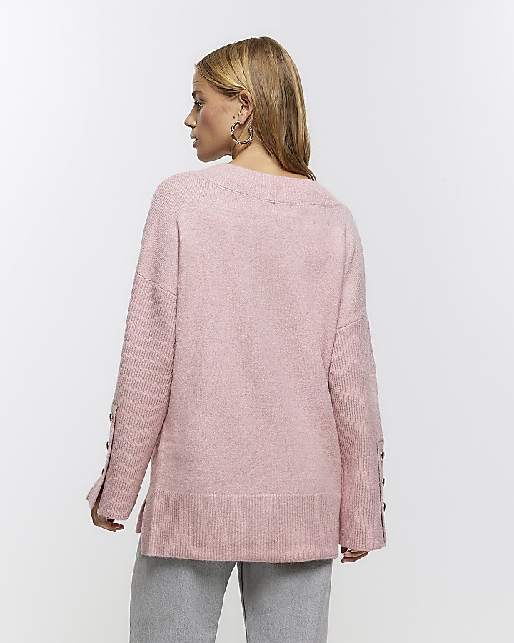 Pink v-neck jumper