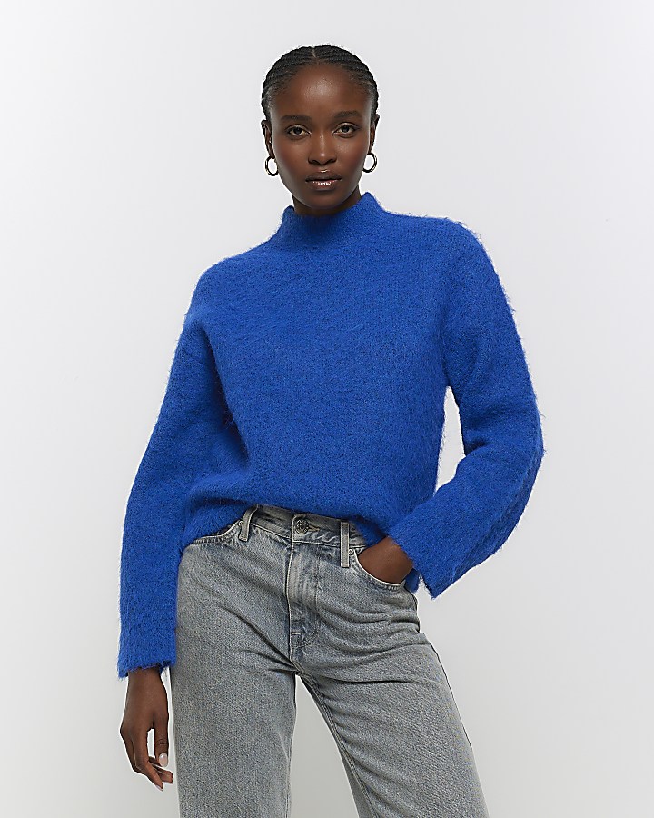 High roll shop neck jumper