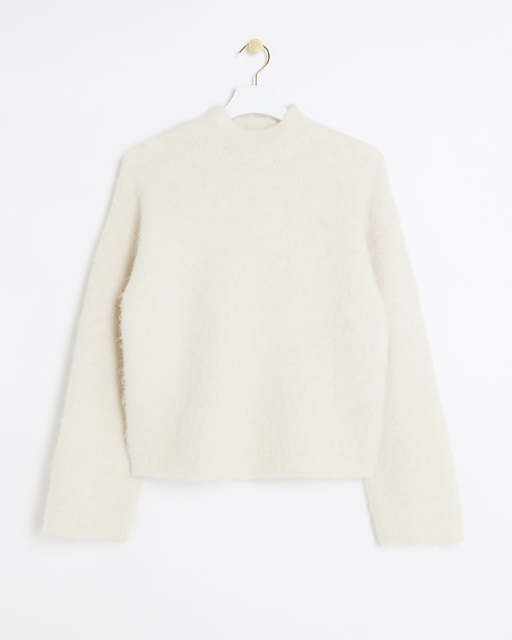 Cream brushed knit jumper
