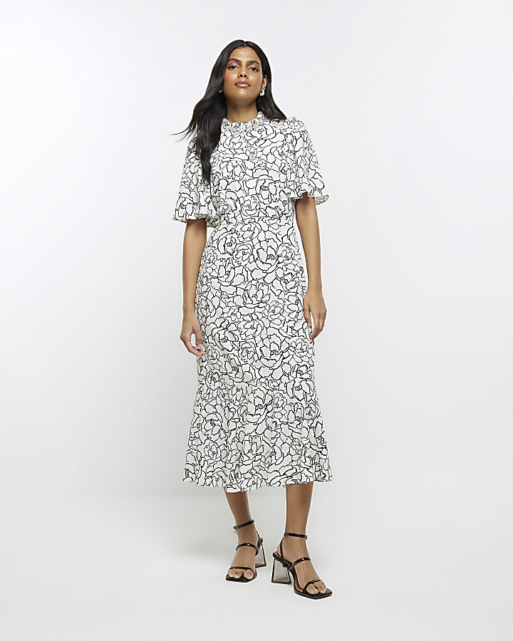 River island floral midi sales dress