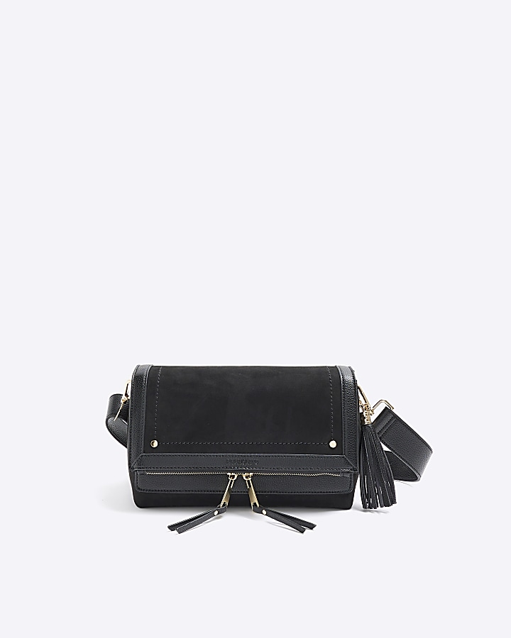 Black zip hotsell cross body bag