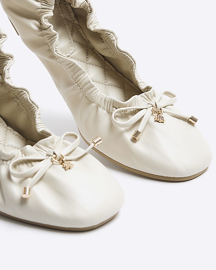 Cream elasticated ballet shoes